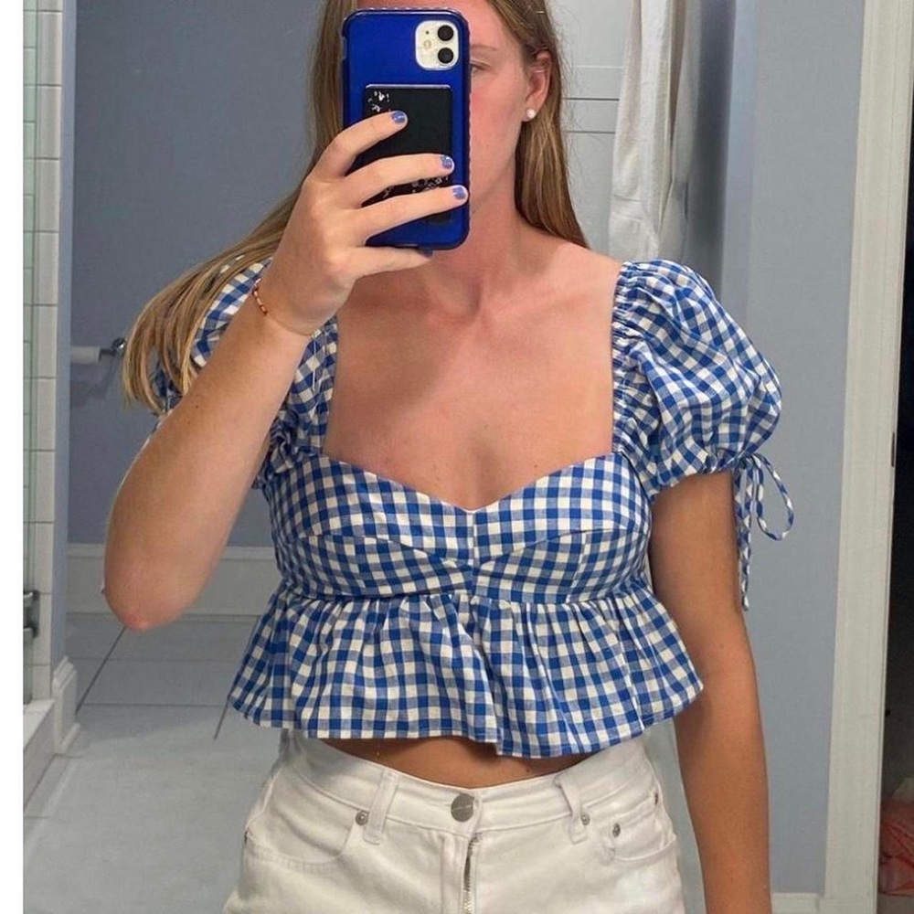 Blue sparrow boutique crop top NWT